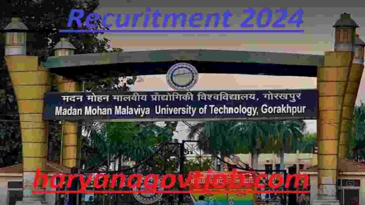 Madan Mohan Malaviya University of Technology Recruitment 2024